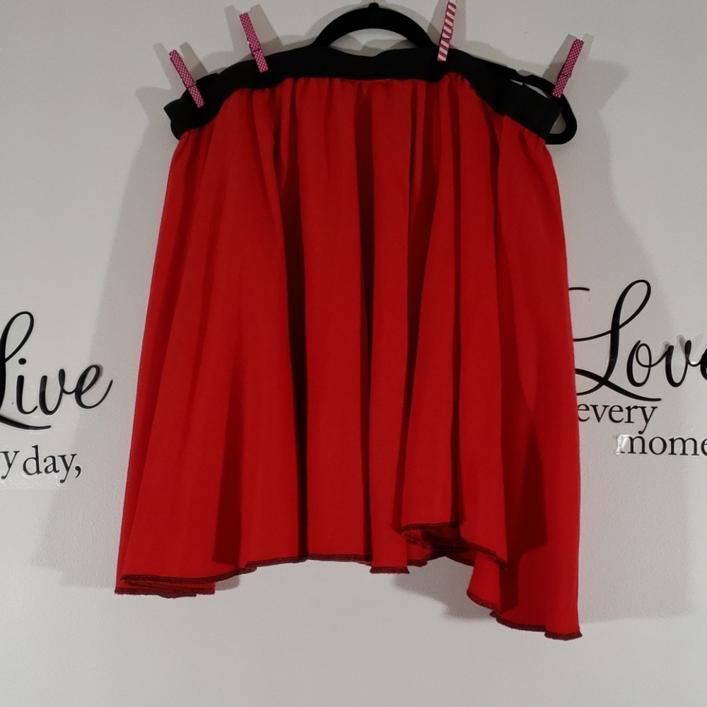 Vibrant Red fleece circle skirt - 313
